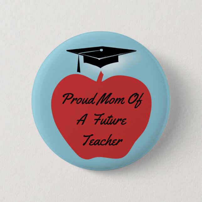 Badge Rond 5 Cm Enseignant de la Red Apple Graduation (Devant)