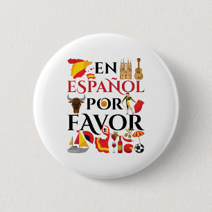 Badge Rond 5 Cm Enseignant espagnol en espanol pour favoriser