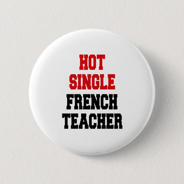Badge Rond 5 Cm Enseignant français simple chaud (Devant)