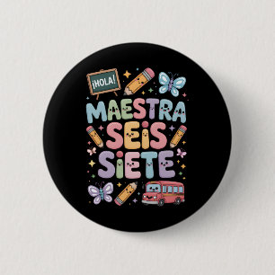 Badge Rond 5 Cm Enseignant Gen Alpha Brainrot 67 Six Sept Maestra