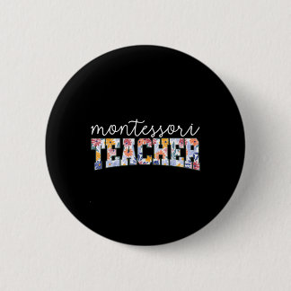 Badge Rond 5 Cm Enseignant instructeur éducateur Montessori floral
