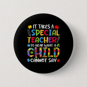 Badge Rond 5 Cm Enseignant Spécial Pour Entendre La Sensibilisatio