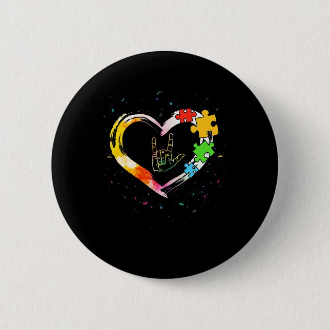 Badge Rond 5 Cm Enseignant Spécialisé en Sensibilisation Langue de (Devant)