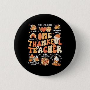 Badge Rond 5 Cm Enseignant Thanksgiving Un Remerciement Enseignant