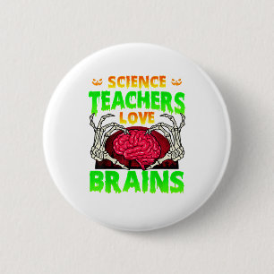 Badge Rond 5 Cm Enseignants Cerveaux Squelette Coeur main Hallowee