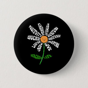Badge Rond 5 Cm Enseigner l'amour Inspirer enseignants Fleur Inspi
