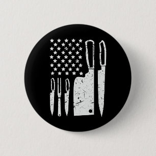 Badge Rond 5 Cm Ensemble de couteaux de chef Cadeau de cuisine Dra