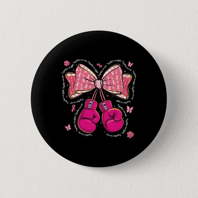 Badge Rond 5 Cm Ensemble Nous Combattons Nous Gagnons Gants De Box (Devant)