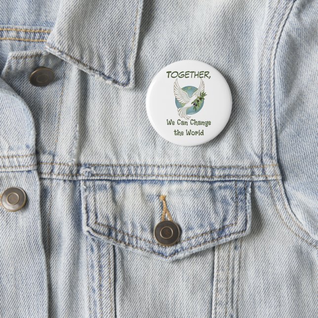Badge Rond 5 Cm Ensemble pour la paix (En situation)