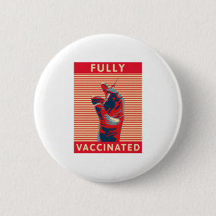Badge Rond 5 Cm Entièrement Vacciné