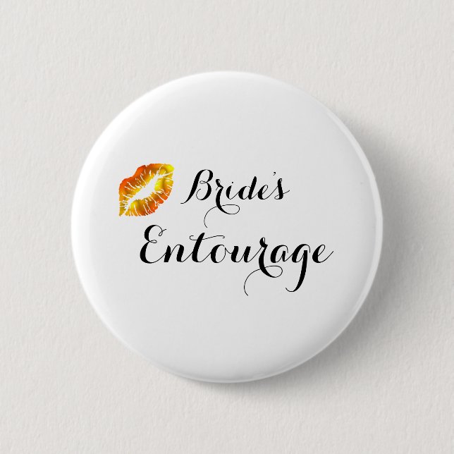 Badge Rond 5 Cm Entourage moderne de jeunes mariées de (Devant)