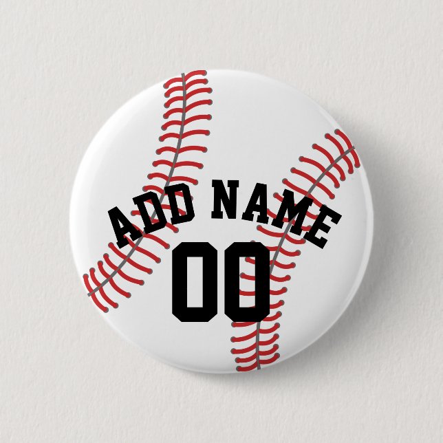 Badge Rond 5 Cm Entraîneur de baseball - Dessin moderne Numéro (Devant)