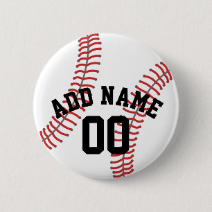 Badge Rond 5 Cm Entraîneur de baseball - Dessin moderne Numéro