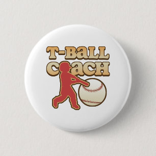 Badge Rond 5 Cm Entraîneur de T-Ball