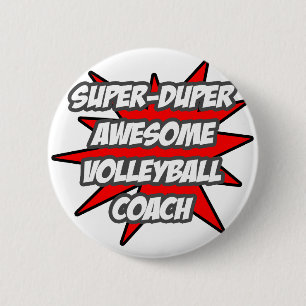 Badge Rond 5 Cm Entraîneur de volley-ball super duper