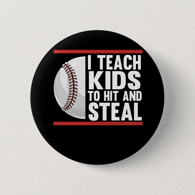 Badge Rond 5 Cm Entraîneur Funny Kids Baseball (Devant)