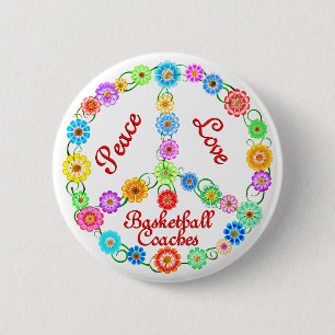 BADGE ROND 5 CM ENTRAÎNEURS DE FOOTBALL D'AMOUR DE PAIX