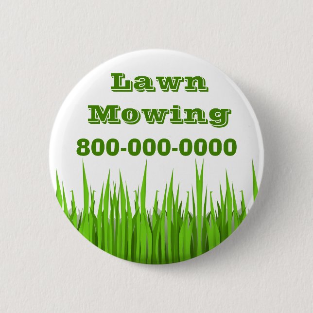Badge Rond 5 Cm Entreprise de sciage de pelouse (Devant)