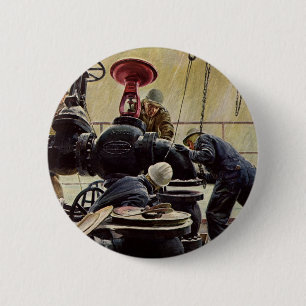 Badge Rond 5 Cm Entreprises vintages, Maintenance des navires mari