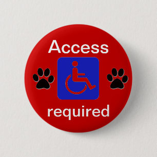 Badge Rond 5 Cm entretenez l'accès de symbole handicapé par chie