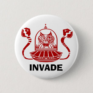 Badge Rond 5 Cm ENVAHISSEZ le bouton