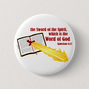 Badge Rond 5 Cm épée du cadeau de chrétien d'esprit