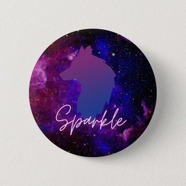 Badge Rond 5 Cm Épervier galaxie pin loup (Devant)