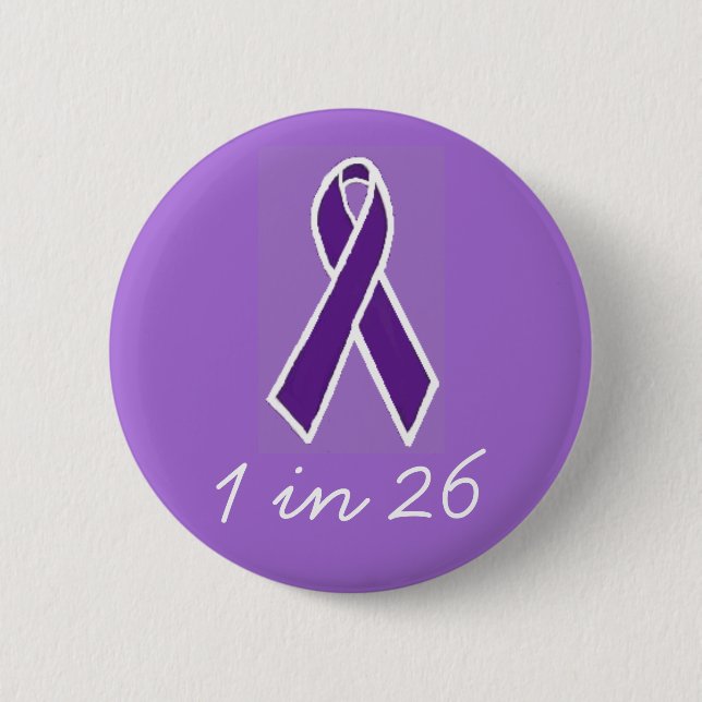 Badge Rond 5 Cm Épilepsie "1 dans 26" bouton (Devant)