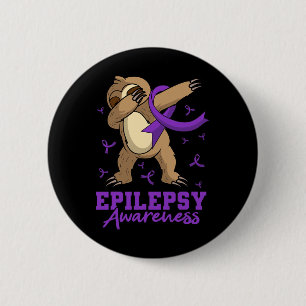 Badge Rond 5 Cm Epilepsie Connaissance Sloth Dabbing Epileptiques