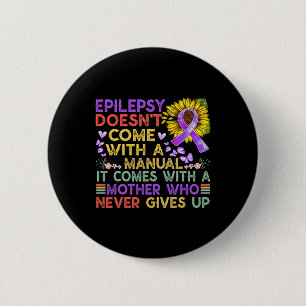 Badge Rond 5 Cm Epilepsie conscience tournesol guerrier pourpre vi