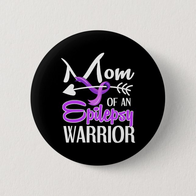 Badge Rond 5 Cm Epilepsie Maman Purple Ribbon Sensibilisation Mère (Devant)