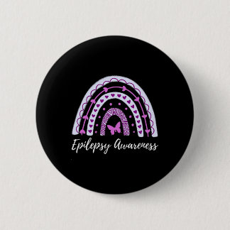 Badge Rond 5 Cm Epilepsie Sensibilisation Boho Arc-en-ciel