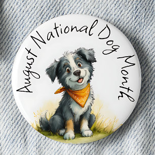 Badge Rond 5 Cm Épinette Amoureux des chiens - Mois national du ch