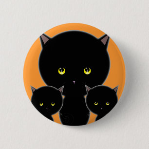 Badge Rond 5 Cm Épingle à bouton de chat d'Halloween