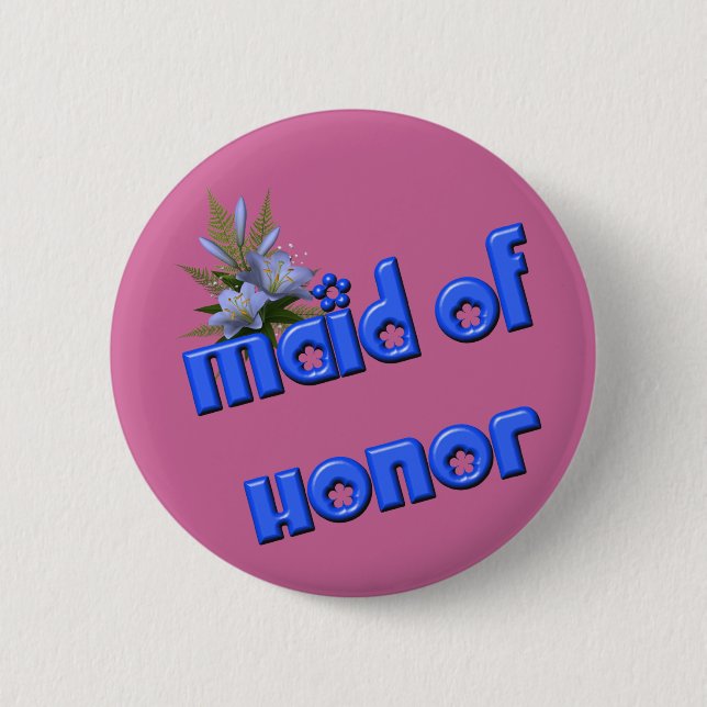 Badge Rond 5 Cm Épingle À Bouton Fleur D'Honneur (Devant)