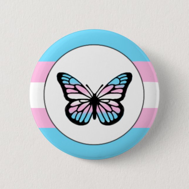 Badge Rond 5 Cm Épingle à papillon transgenre Pride (Devant)