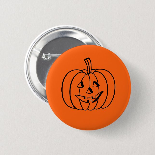 Badge Rond 5 Cm Épingle Citrouille d'Halloween (Devant & derrière)