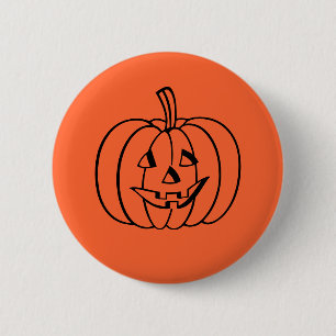 Badge Rond 5 Cm Épingle Citrouille d'Halloween
