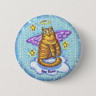 Badge Rond 5 Cm épingle d'ange de chat ramboé