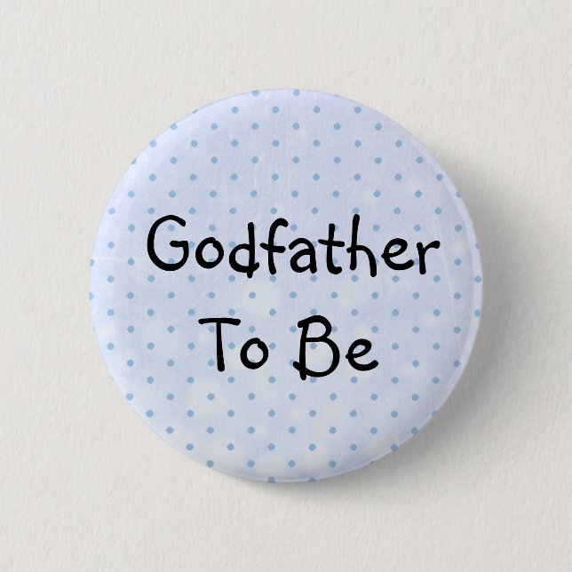 Badge Rond 5 Cm Épingle de Baby shower bleu pour le Parrain d'être (Devant)