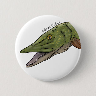 Badge Rond 5 Cm épingle de brochet du nord