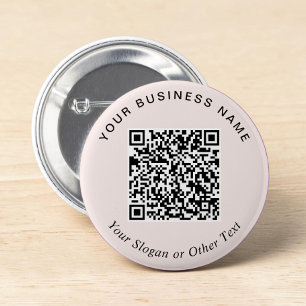 Badge Rond 5 Cm Épingle de code QR rose pour entreprise promotionn