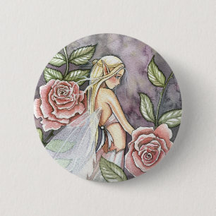 Badge Rond 5 Cm Épingle de fée rose, bouton par Molly Harrison