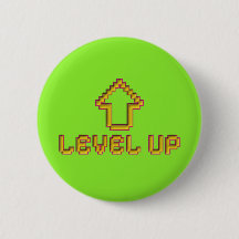 Épingle de joueur Pixel Level Up - Vert citron