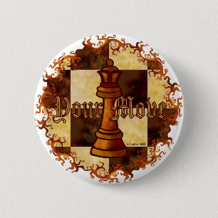 Badge Rond 5 Cm Épingle de la reine des échecs