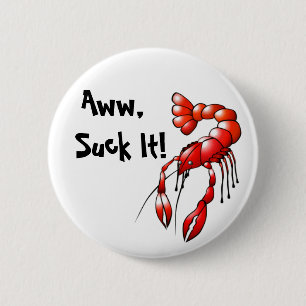 Badge Rond 5 Cm Épingle De Poisson-Crawfish