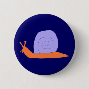 Badge Rond 5 Cm Épingle d'escargot pourpre et orange