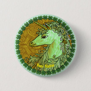 Badge Rond 5 Cm Épingle licorne irlandaise