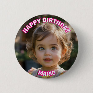 Badge Rond 5 Cm Épingles de Visage Personnalisées Joyeux Anniversa