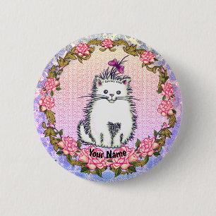 Badge Rond 5 Cm Épinglette chat chaton bébé